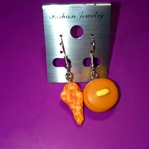 Chicken n pancake earrings